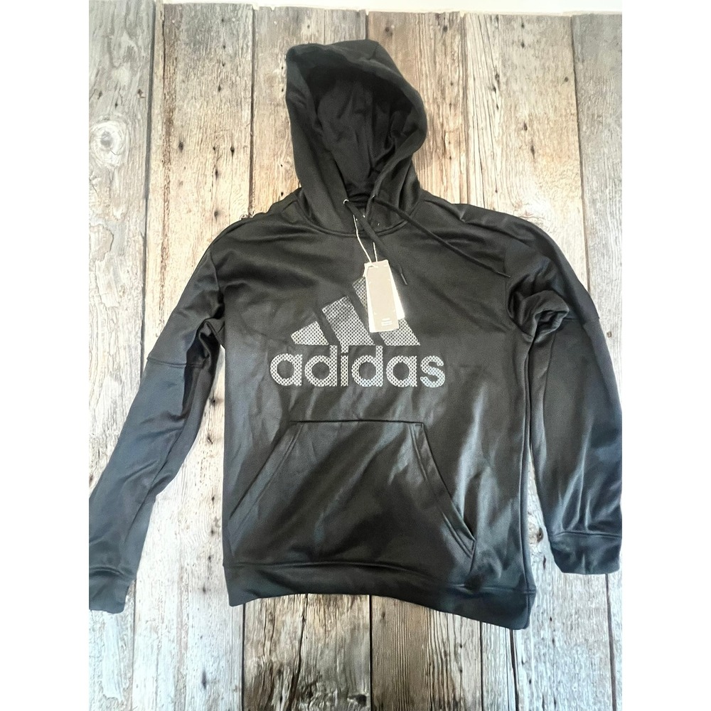 Adidas Mens Tech Fleece Pullover Hoodie Black Large BQ8760 Logo Sweatshirt NWT